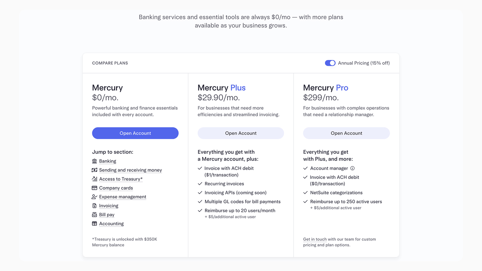 Дизайн кнопки в карточке тарифов на сайте Mercury