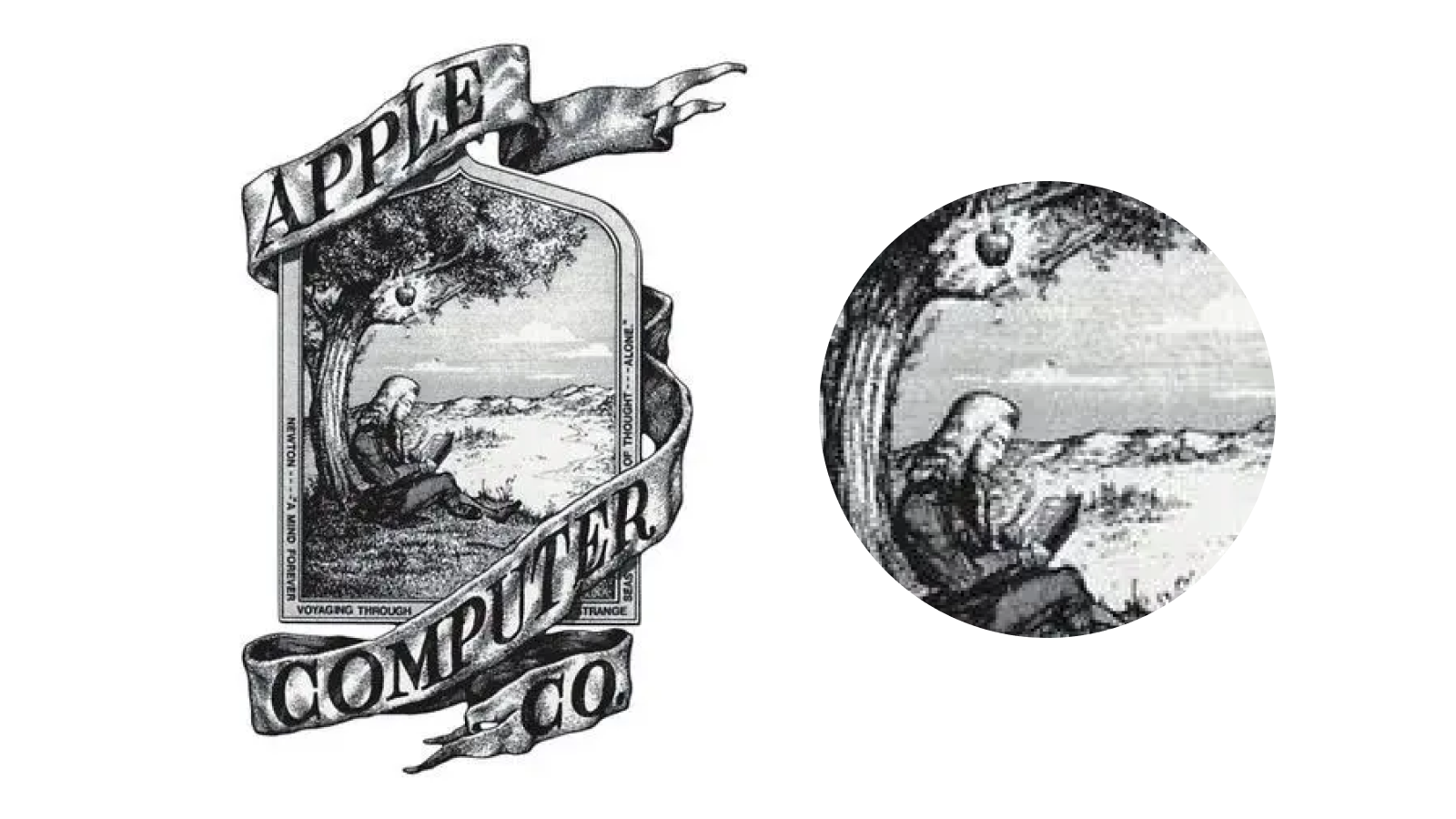 Первый дизайн логотипа Apple