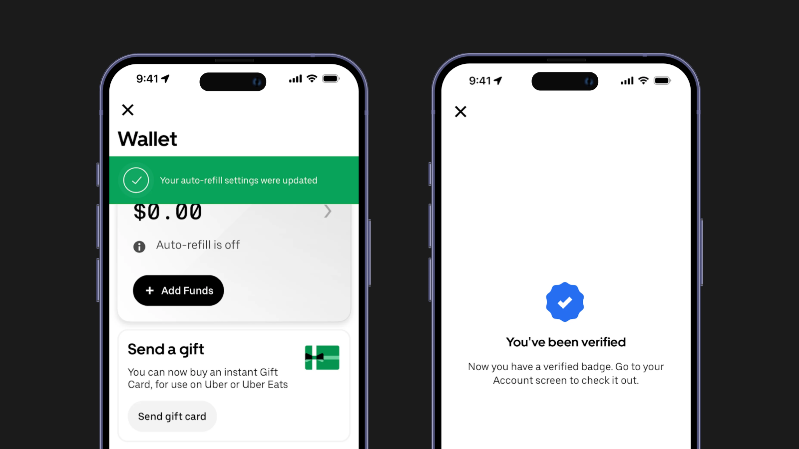 Состояние успеха Состояние успеха в приложении Uber