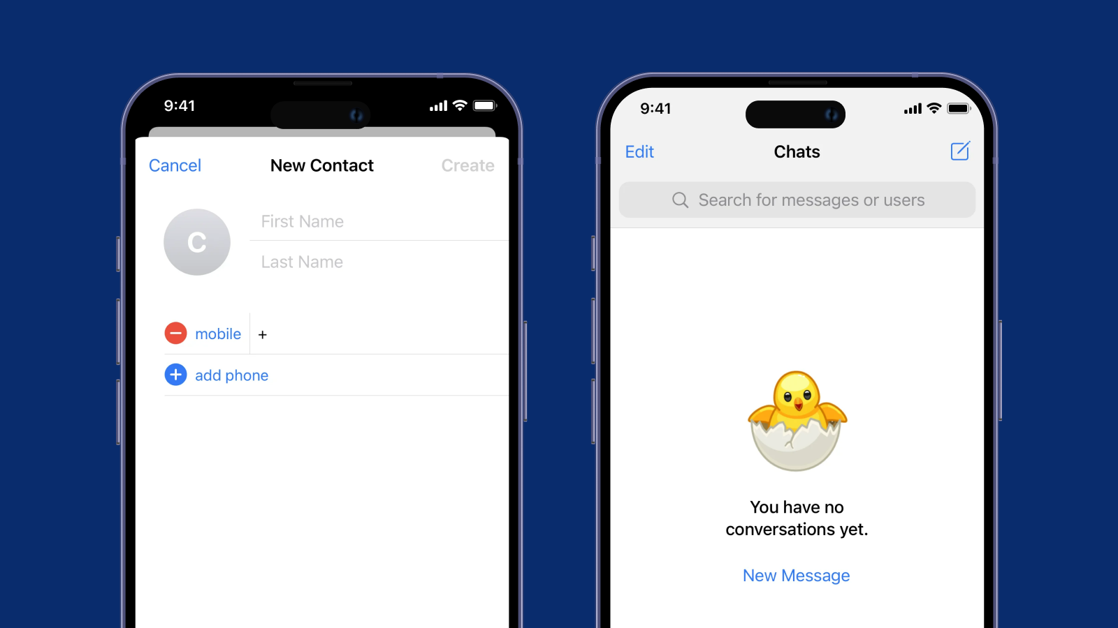 Пример пустого состояния Пустое состояние в Telegram