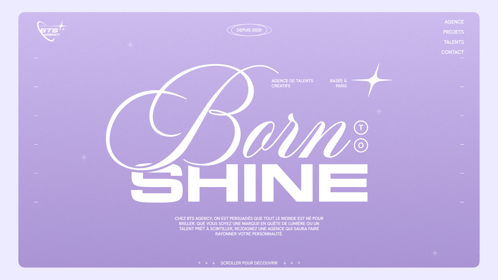 UI дизайн первого экрана Born to Shine