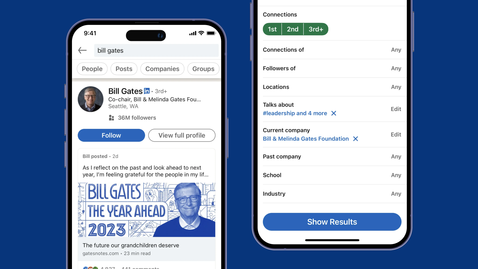 Обычное состояние кнопок Обычное состояние кнопок в интерфейсе LinkedIn