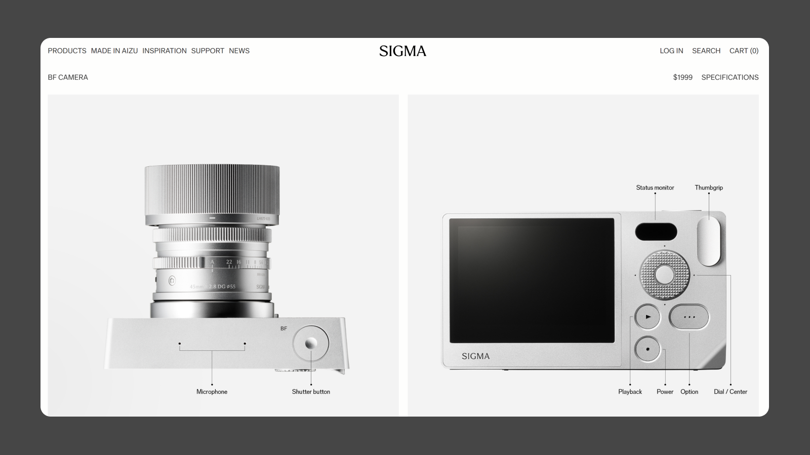 Дизайн новой камеры от Sigma