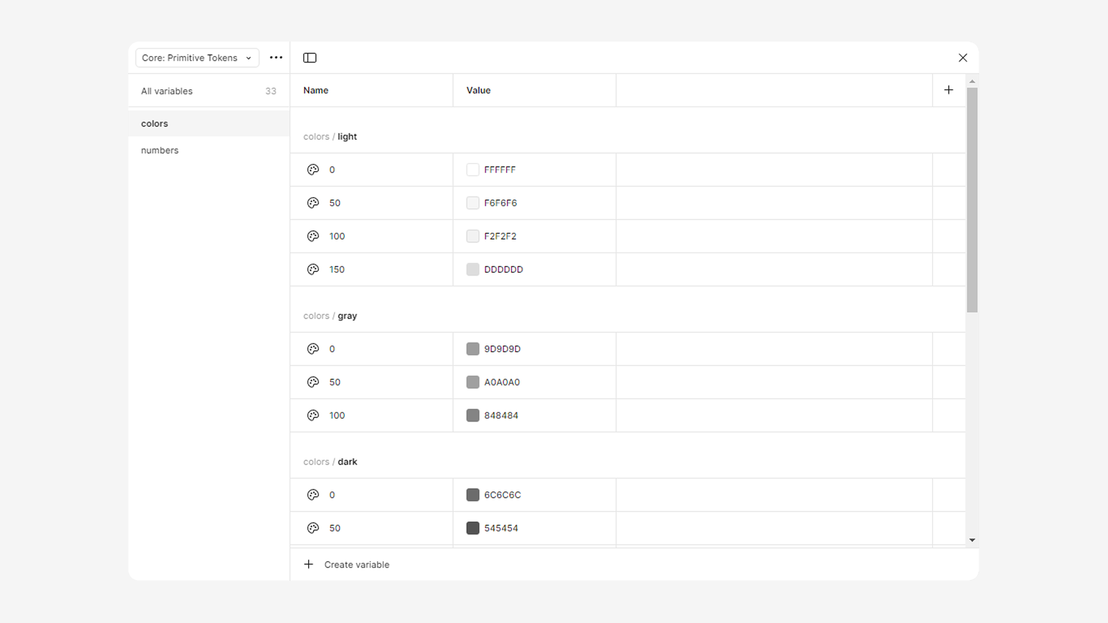 Base tokens в дизайн-системе Пример базовых токенов дизайн-системы, разработанных в Figma