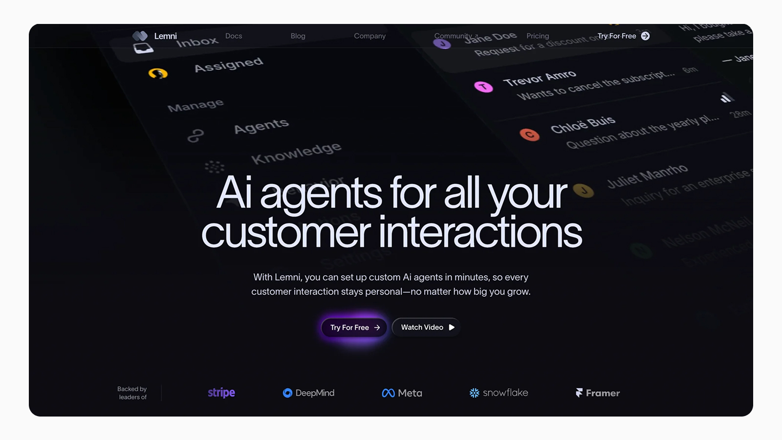 Интерфейс главного экрана на сайте Lemni Sans-serif шрифт в дизайне сайта Lemni