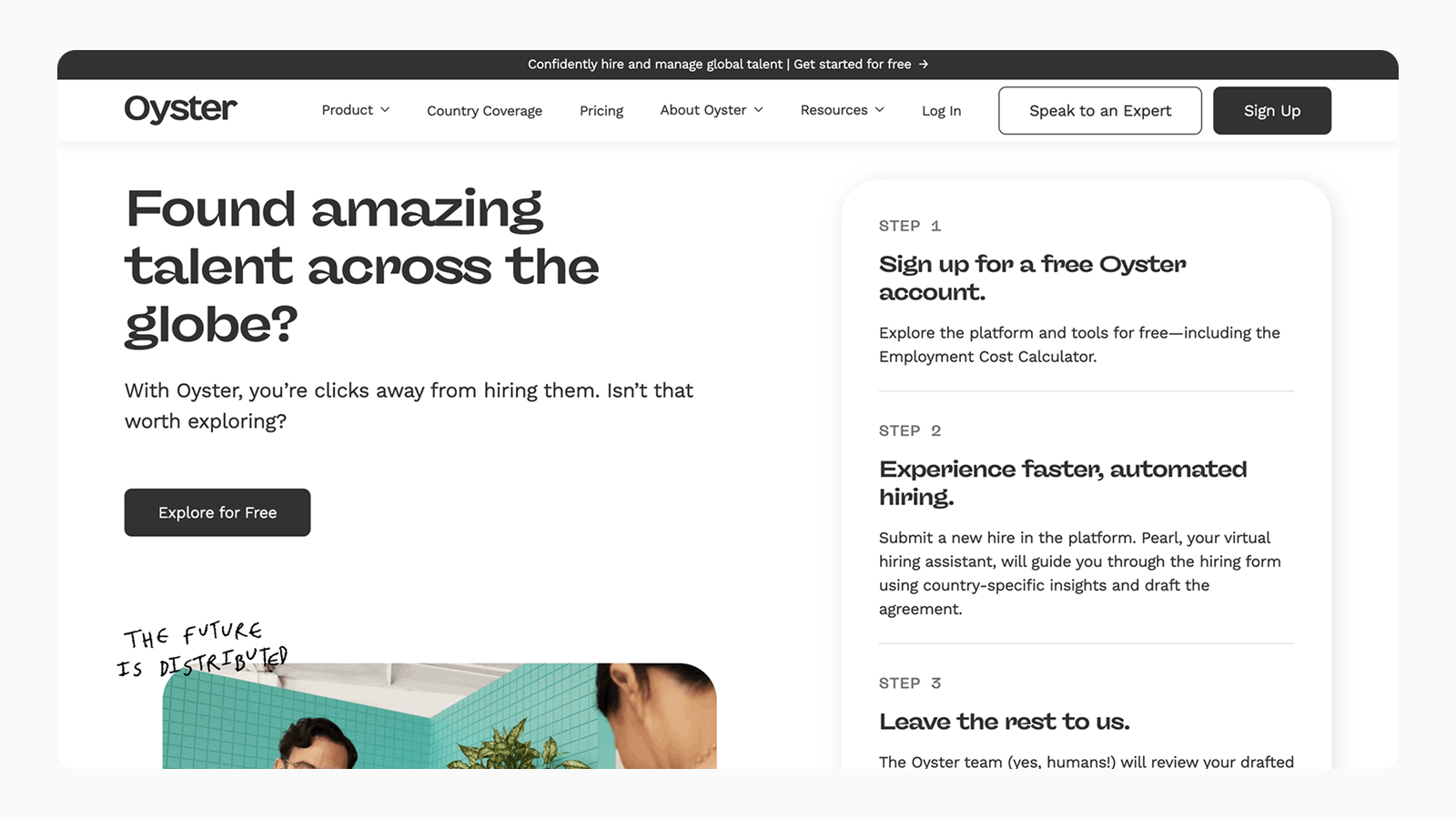 Фрагмент дизайна сайта Oyster с рукописным шрифтом Рукописный шрифт в интерфейсе сайта Oyster