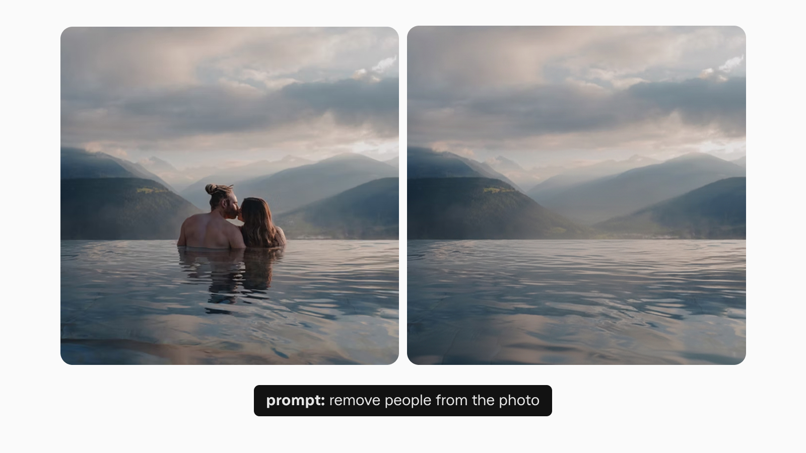 Пример того, как Nano Banana убирает лишние элементы с фото