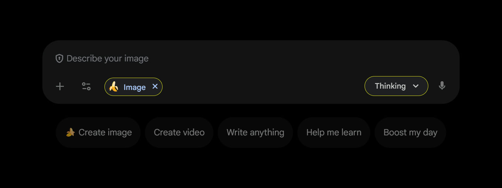 Интерфейс Gemini с включенной Nano Banana Pro