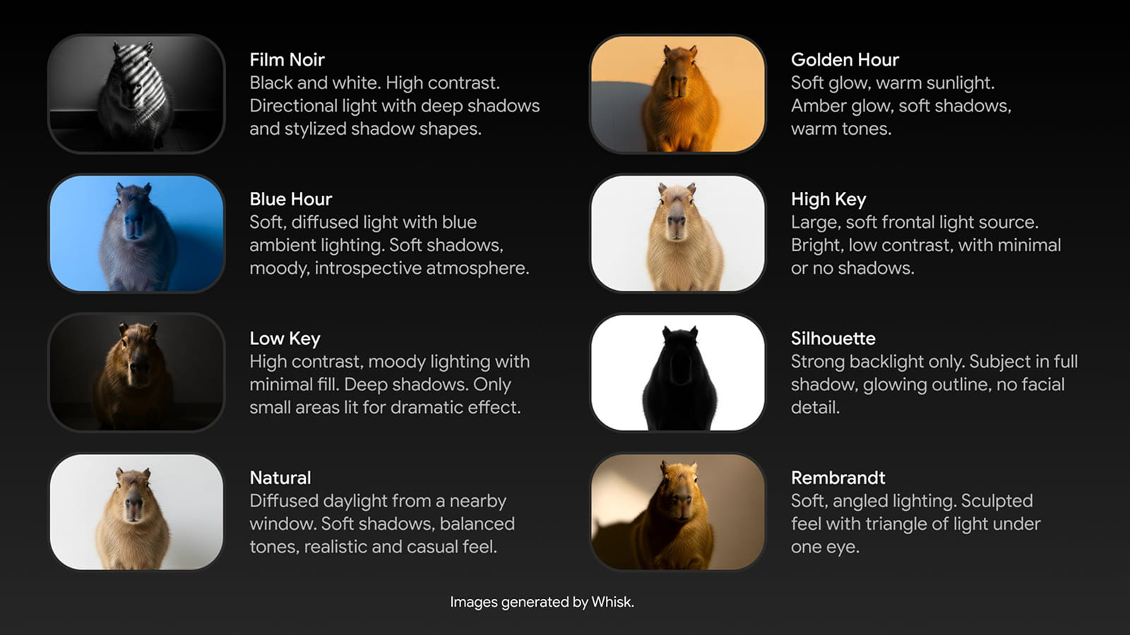 Шпаргалка для промтов освещения от Google для Nano Banana 