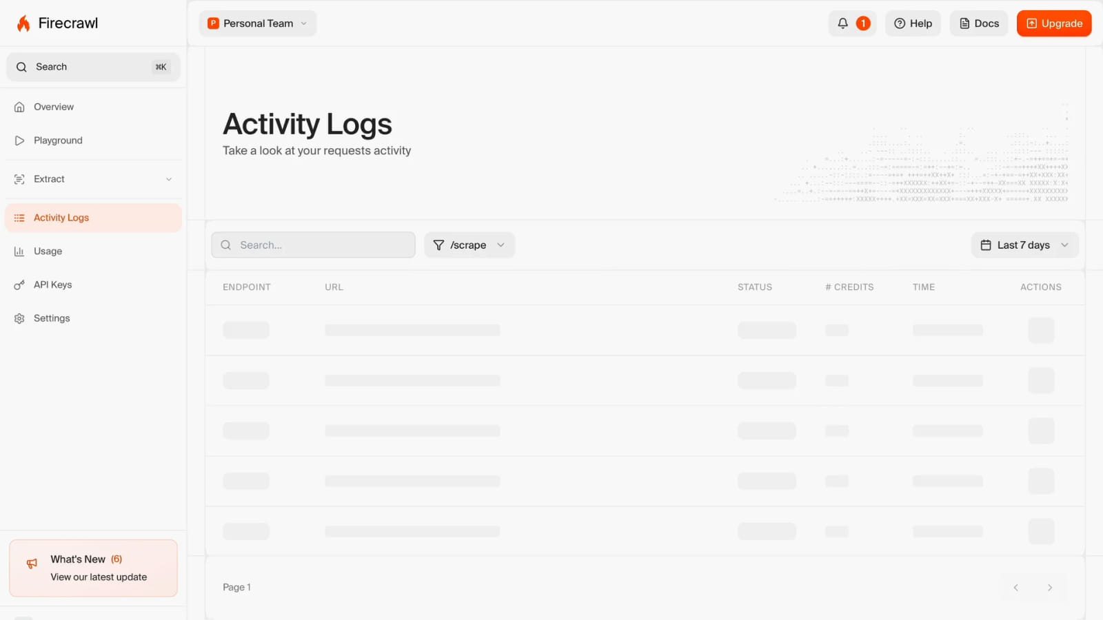 Дизайн скелетон-состояния в интерфейсе Firecrawl